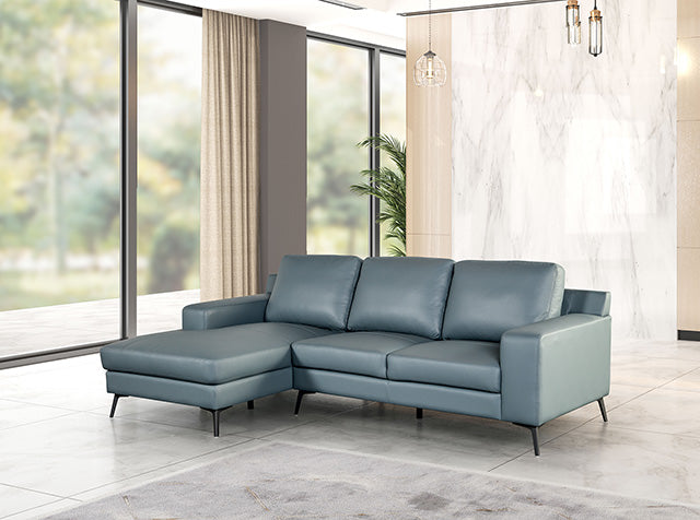 Furniture Of America Stordal Sectional, Left Chaise FM69004BL Blue Contemporary - sofafair.com