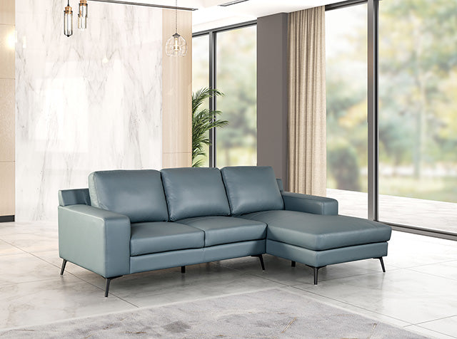 Furniture Of America Stordal Sectional, Left Chaise FM69004BL Blue Contemporary - sofafair.com