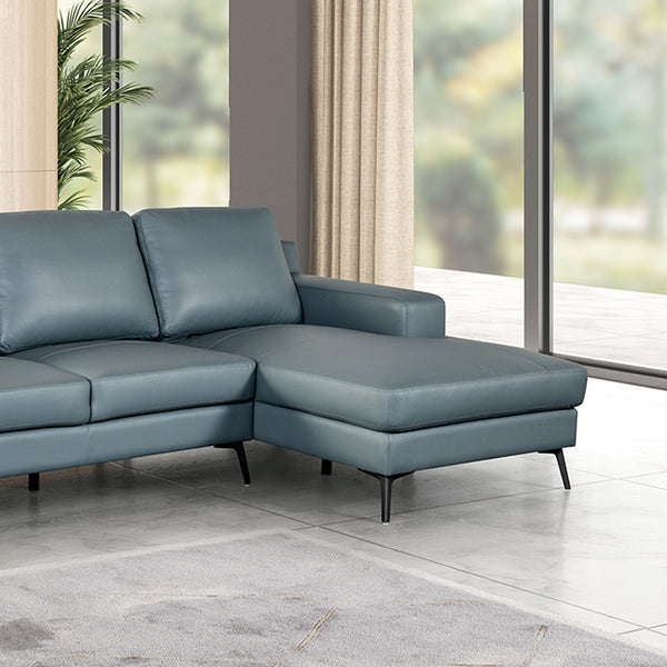 Furniture Of America Stordal Sectional, Left Chaise FM69004BL Blue Contemporary - sofafair.com