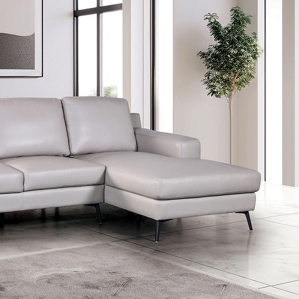 Furniture Of America Stordal Sectional, Left Chaise FM69004LG Light Gray Contemporary - sofafair.com