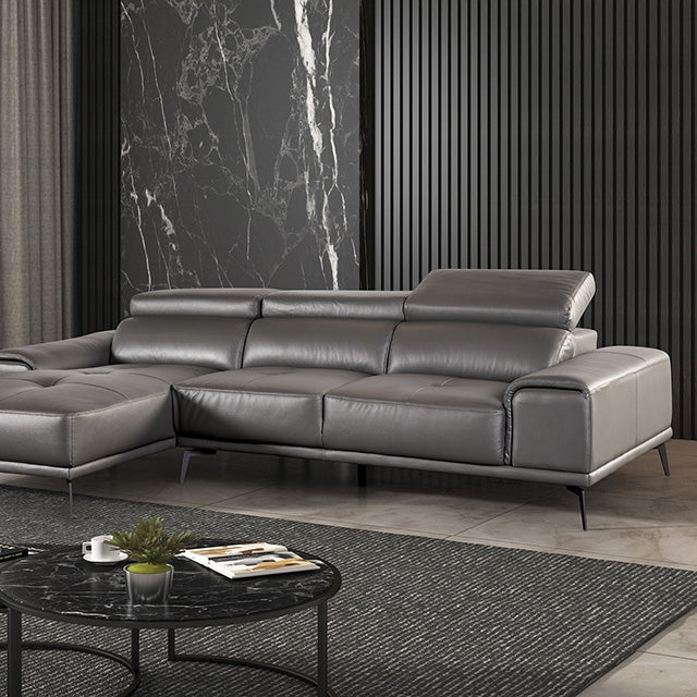 Furniture Of America Vadso Sectional, Left Chaise FM69005DG Dark Gray Contemporary - sofafair.com