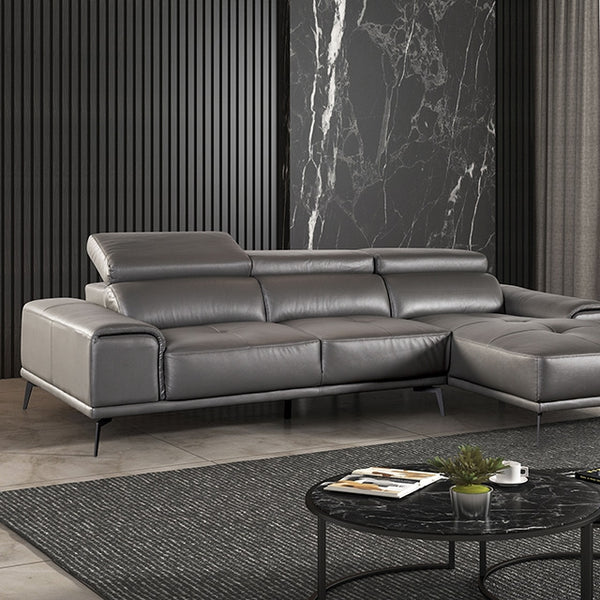 Furniture Of America Vadso Sectional, Left Chaise FM69005DG Dark Gray Contemporary - sofafair.com