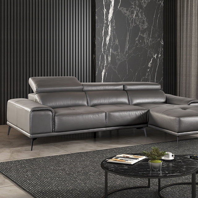 Furniture Of America Vadso Sectional, Left Chaise FM69005DG Dark Gray Contemporary - sofafair.com