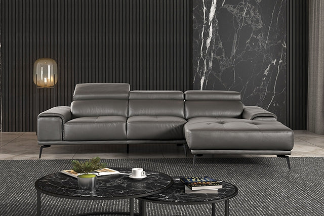 Furniture Of America Vadso Sectional, Left Chaise FM69005DG Dark Gray Contemporary - sofafair.com