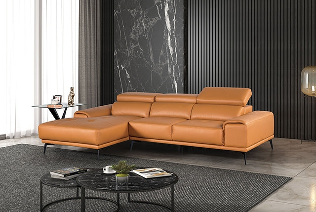 Furniture Of America Vadso Sectional, Left Chaise FM69005LB Tangerine Contemporary - sofafair.com