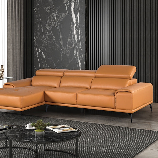 Furniture Of America Vadso Sectional, Left Chaise FM69005LB Tangerine Contemporary - sofafair.com