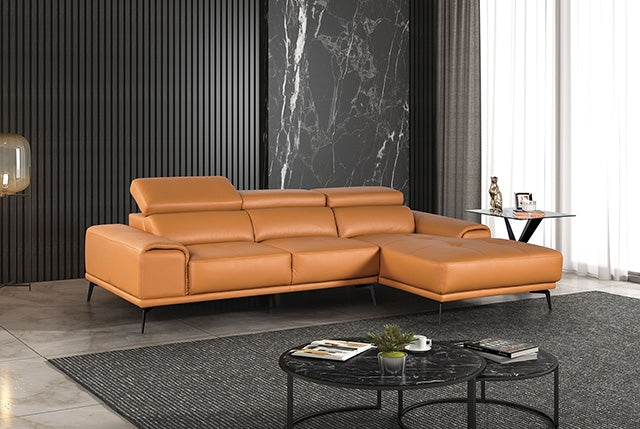 Furniture Of America Vadso Sectional, Left Chaise FM69005LB Tangerine Contemporary - sofafair.com