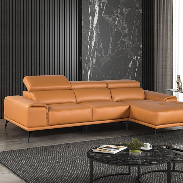 Furniture Of America Vadso Sectional, Left Chaise FM69005LB Tangerine Contemporary - sofafair.com