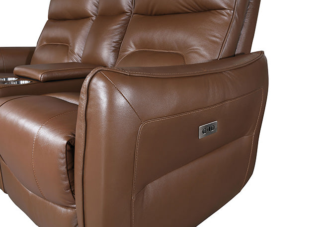 Furniture Of America Terentius Power Sofa FM69006BR-SF-PM Caramel Brown Contemporary - sofafair.com