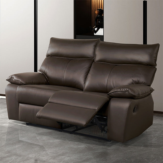 Furniture Of America Onoria Manual Recline Loveseat FM69008BR-LV-M Brown Contemporary - sofafair.com