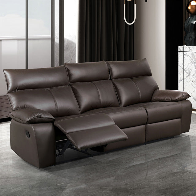 Furniture Of America Onoria Manual Recline Sofa FM69008BR-SF-M Brown Contemporary - sofafair.com