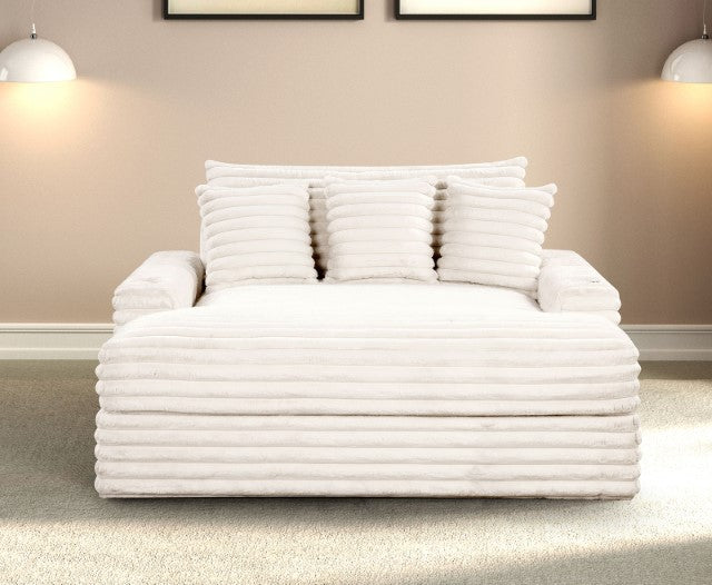 Furniture Of America Veyrier 2 Arm Chaise FM6901WH-CE White Contemporary - sofafair.com