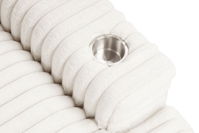 Furniture Of America Veyrier 2 Arm Chaise FM6901WH-CE White Contemporary - sofafair.com
