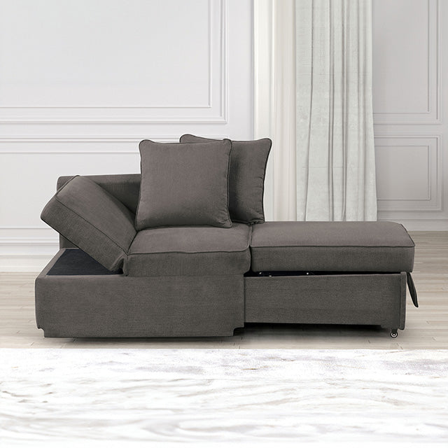 Furniture Of America Woburn Convertible Chair FM6962GY Gray Contemporary - sofafair.com