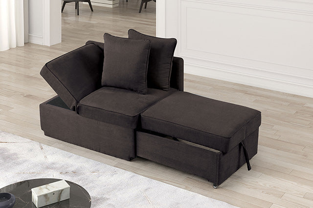 Furniture Of America Woburn Convertible Chair FM6962GY Gray Contemporary - sofafair.com