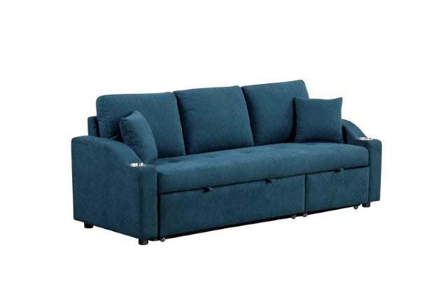 Furniture Of America Royden Sleeper Sofa FM6963BL-PK Blue Contemporary - sofafair.com