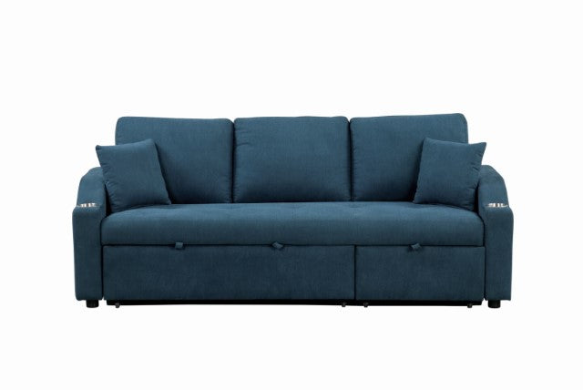 Furniture Of America Royden Sleeper Sofa FM6963BL-PK Blue Contemporary - sofafair.com