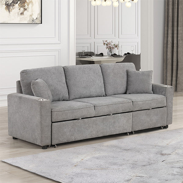 Furniture Of America Kendal Sleeper Sofa Sectional FM6965GY-SF-PK Gray Contemporary - sofafair.com