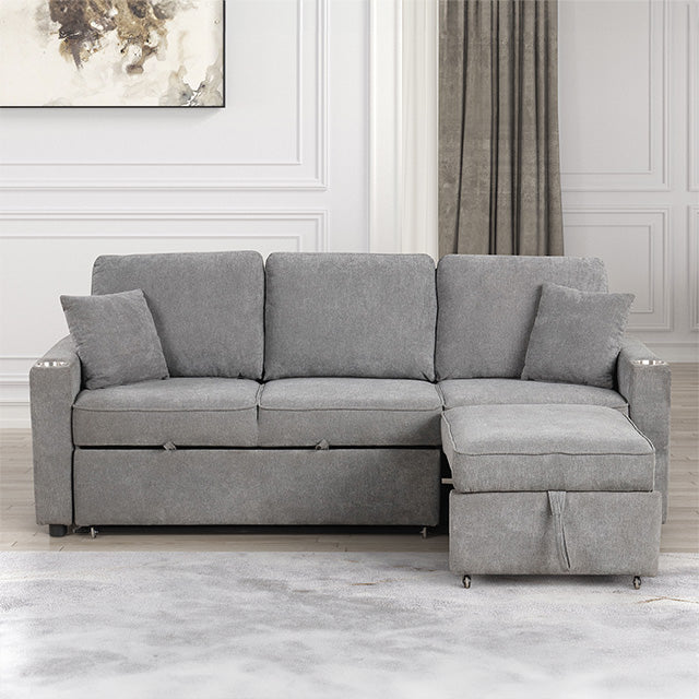 Furniture Of America Kendal Sleeper Sofa Sectional FM6965GY-SF-PK Gray Contemporary - sofafair.com