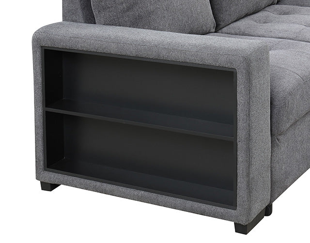 Furniture Of America Stockwell Sleeper Sofa Sectional FM6966DG-SECT Dark Gray Contemporary - sofafair.com