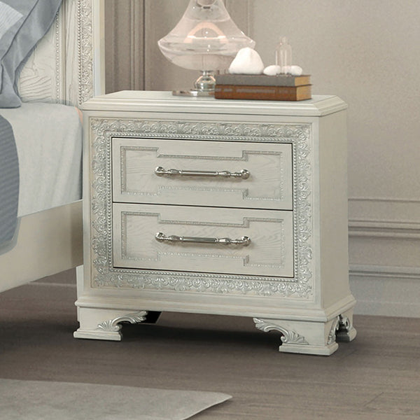 Furniture Of America Stella Mia Nightstand FM70000WH-N Creamy White Traditional - sofafair.com