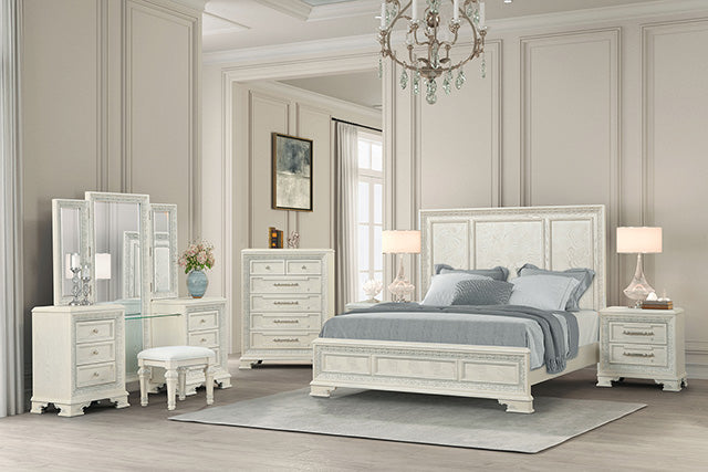 Furniture Of America Stella Mia Nightstand FM70000WH-N Creamy White Traditional - sofafair.com