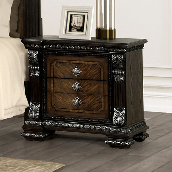 Furniture Of America Promenade Nightstand FM70002DB-N Espresso Traditional - sofafair.com