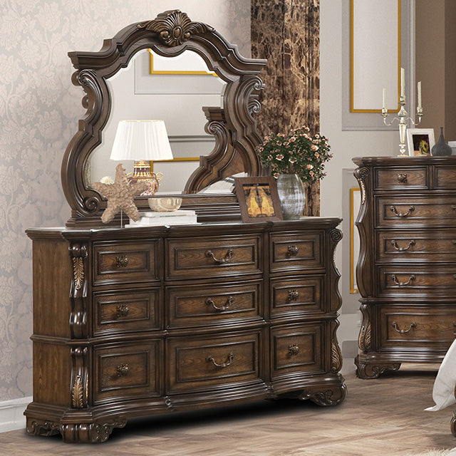 Furniture Of America Leovanni Dresser FM70003DB-D Dark Brown Traditional - sofafair.com