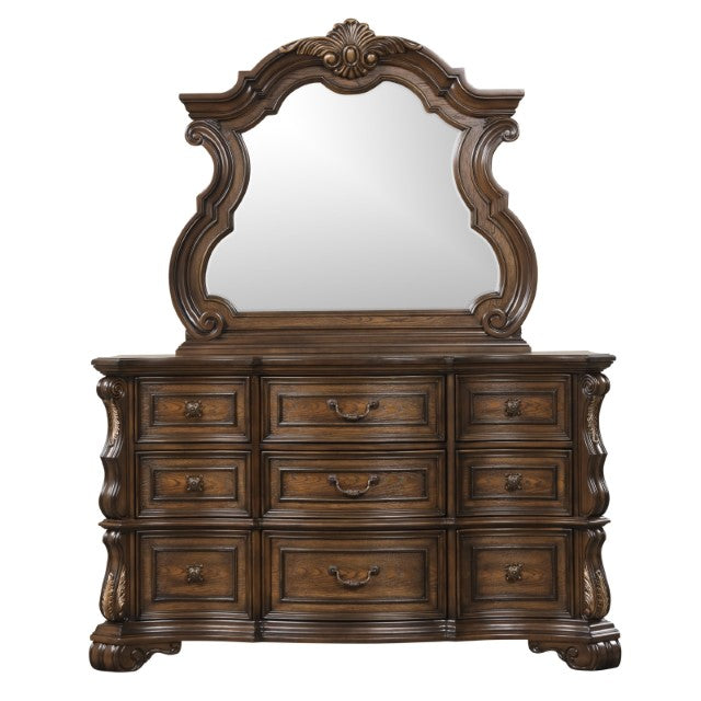 Furniture Of America Leovanni Dresser FM70003DB-D Dark Brown Traditional - sofafair.com