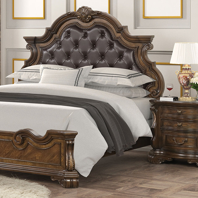 Furniture Of America Leovanni Bed FM70003DB-F-CONF Dark Brown Traditional - sofafair.com