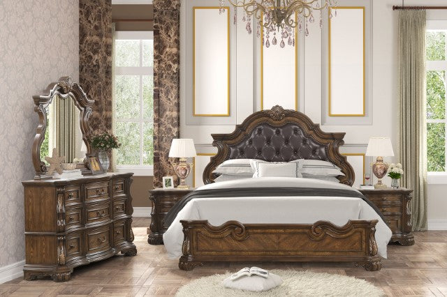 Furniture Of America Leovanni Bed FM70003DB-F-CONF Dark Brown Traditional - sofafair.com