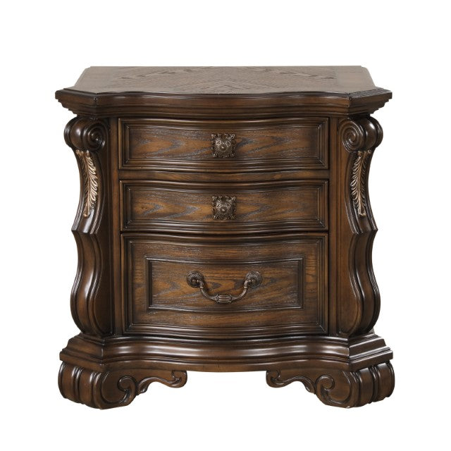 Furniture Of America Leovanni Nightstand FM70003DB-N Dark Brown Traditional - sofafair.com