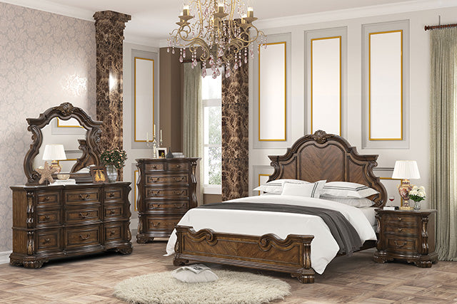 Furniture Of America Leovanni Bed FM70003DB-W-CONF Dark Brown Traditional - sofafair.com