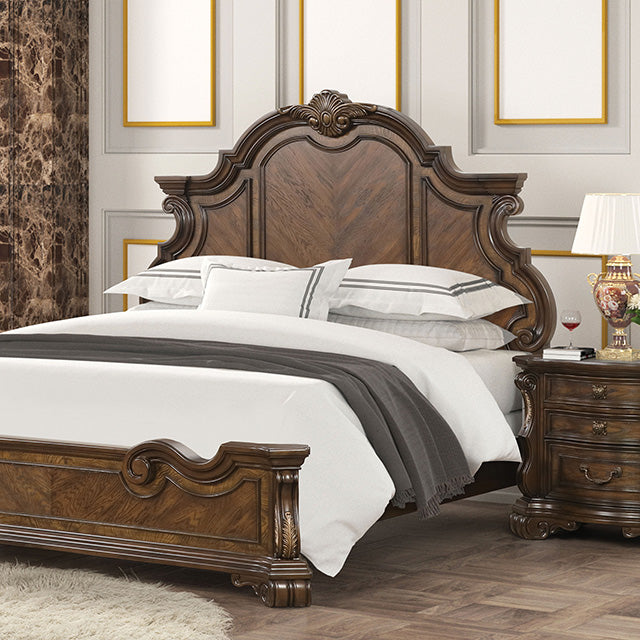 Furniture Of America Leovanni Bed FM70003DB-W-CONF Dark Brown Traditional - sofafair.com