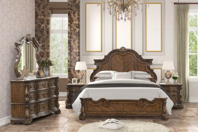 Furniture Of America Leovanni Bed FM70003DB-W-CONF Dark Brown Traditional - sofafair.com