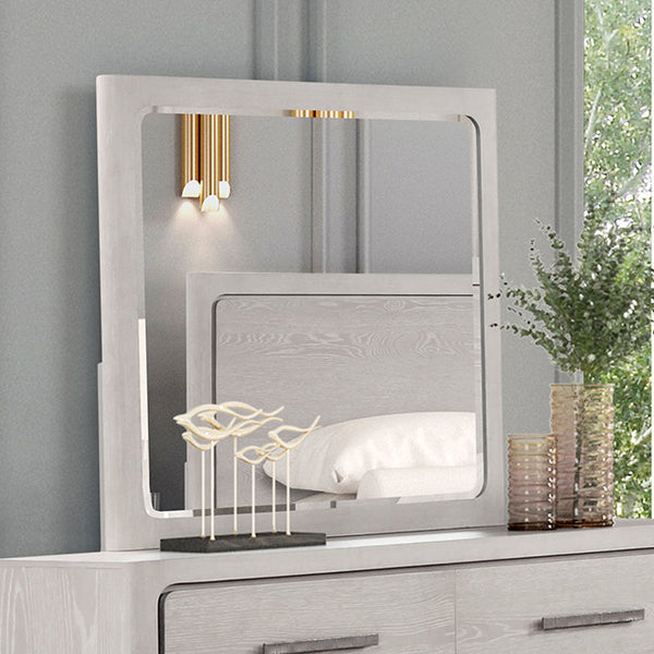 Furniture Of America Crowthorne Mirror FM70100AK-M White Oak Contemporary - sofafair.com