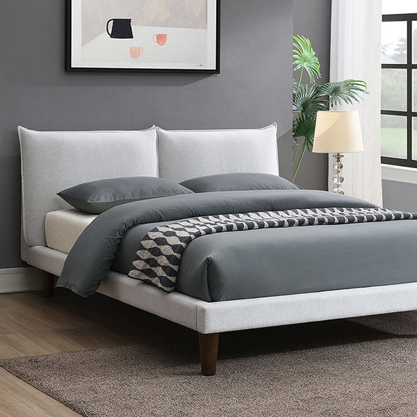 Furniture Of America Verwood Bed FM71004LG Light Gray Contemporary - sofafair.com