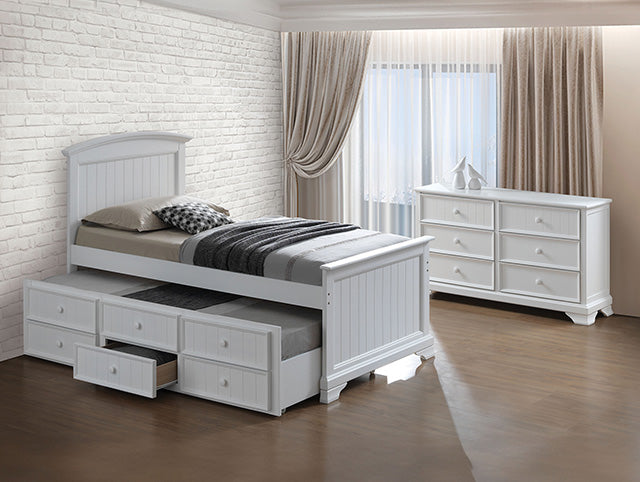 Furniture Of America Fanton Night Stand FM7107WH-N White Transitional - sofafair.com