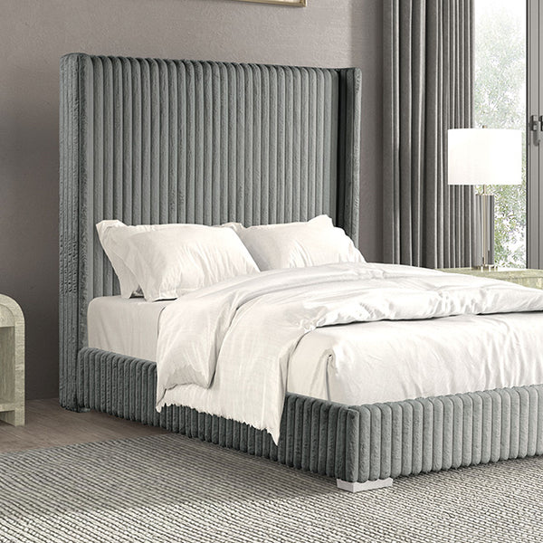 Furniture Of America Cadwell Bed FM7120GY-CONF Gray Contemporary - sofafair.com