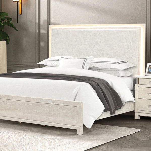 Furniture Of America Lafayette Bed FM71501GY-CONF Weathered Gray Transitional - sofafair.com