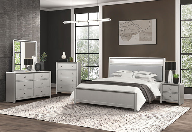 Furniture Of America Bryne Bed FM7170CPN-CONF Champagne Contemporary - sofafair.com