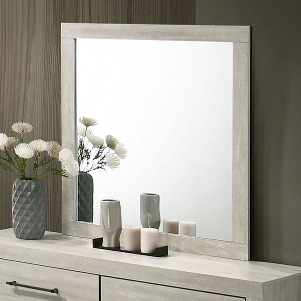 Furniture Of America Dubuque Mirror FM72003LG-M Light Gray Contemporary - sofafair.com