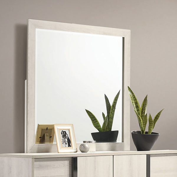 Furniture Of America Horten Mirror FM7200WH-M White Wash Contemporary - sofafair.com