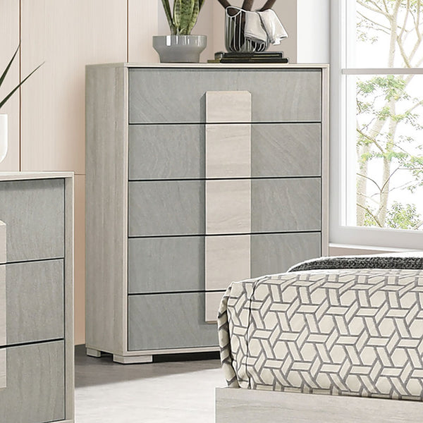 Furniture Of America Lincolt Chest FM7201WH-C White Wash/Stone Gray Contemporary - sofafair.com