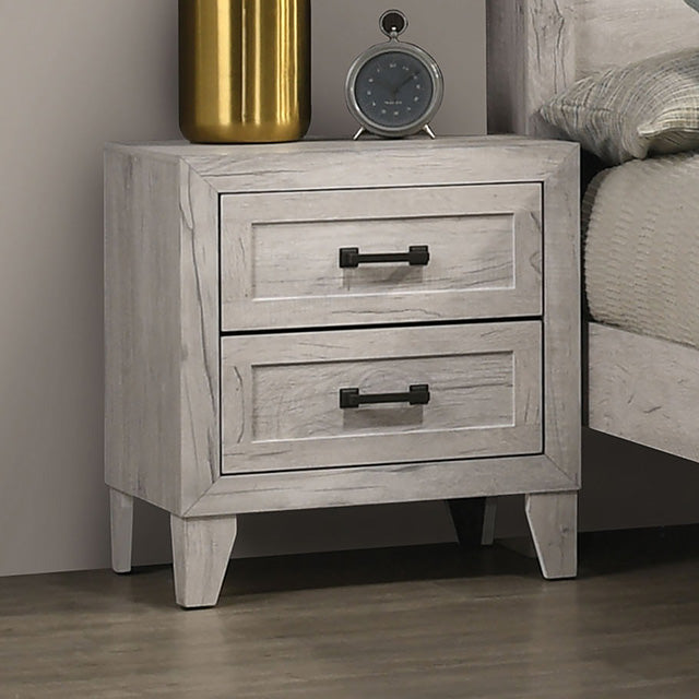 Furniture Of America Mysen Night Stand FM7202WH-N White Wash Contemporary - sofafair.com