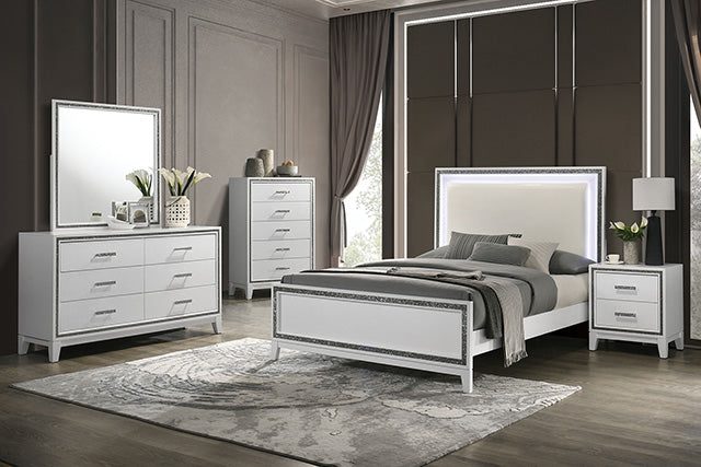 Furniture Of America Lucida Bed FM7203WH White Contemporary - sofafair.com