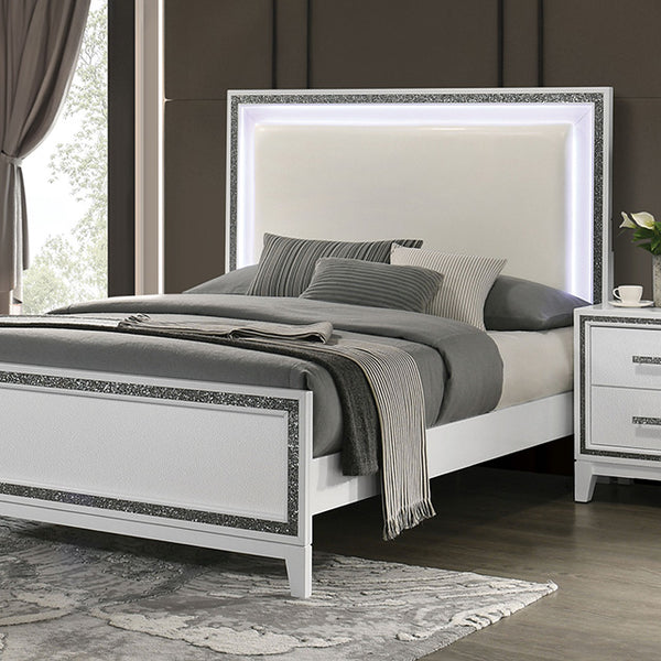 Furniture Of America Lucida Bed FM7203WH White Contemporary - sofafair.com