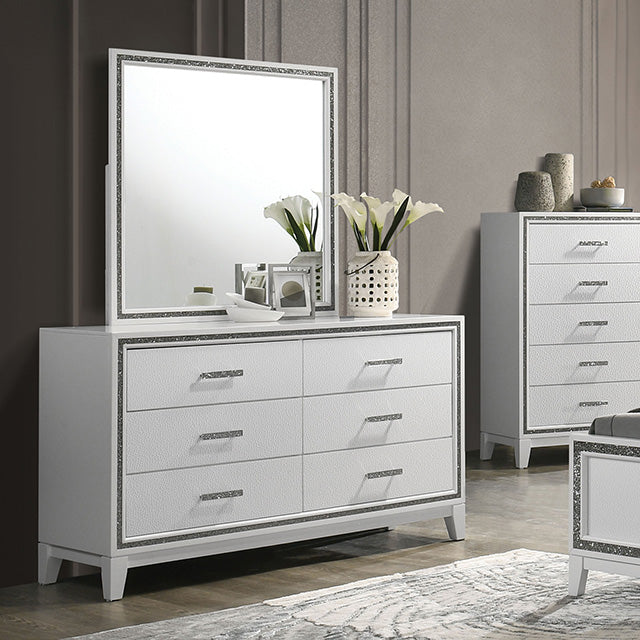 Furniture Of America Lucida Dressser FM7203WH-D White Contemporary - sofafair.com