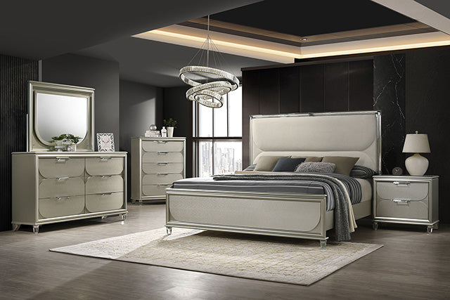 Furniture Of America Sheridan Mirror FM72080SV-M Silver Contemporary - sofafair.com