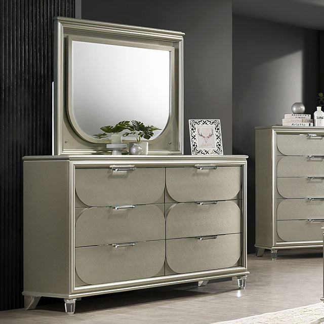 Furniture Of America Sheridan Mirror FM72080SV-M Silver Contemporary - sofafair.com